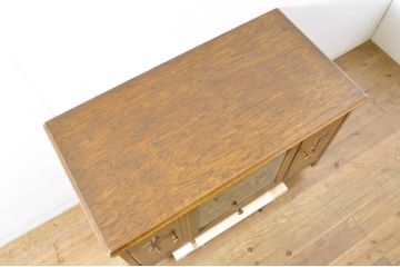 中古　三越家具(現カントリーハウス)　Brugge(ブルージュ)　薔薇の彫刻レリーフが美しいテレビ台(VE1206、ローボード、収納棚、戸棚、テレビボード、サイドボード)(R-064233)