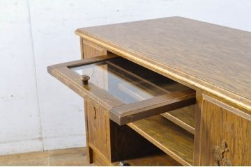 中古　三越家具(現カントリーハウス)　Brugge(ブルージュ)　薔薇の彫刻レリーフが美しいテレビ台(VE1206、ローボード、収納棚、戸棚、テレビボード、サイドボード)(R-064233)