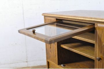 中古　三越家具(現カントリーハウス)　Brugge(ブルージュ)　薔薇の彫刻レリーフが美しいテレビ台(VE1206、ローボード、収納棚、戸棚、テレビボード、サイドボード)(R-064233)