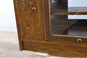 中古　三越家具(現カントリーハウス)　Brugge(ブルージュ)　薔薇の彫刻レリーフが美しいテレビ台(VE1206、ローボード、収納棚、戸棚、テレビボード、サイドボード)(R-064233)