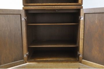 和製ビンテージ　2way　重ねても並べても使えるブルージュ風キャビネット(サイドキャビネット、サイドボード、本棚、ブックシェルフ、収納棚、戸棚、飾り棚、ヴィンテージ)(R-064234)