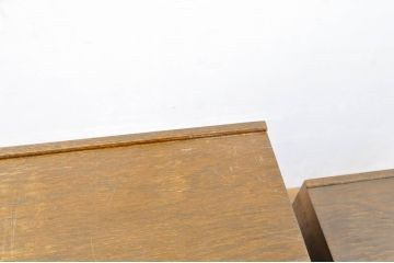 和製ビンテージ　2way　重ねても並べても使えるブルージュ風キャビネット(サイドキャビネット、サイドボード、本棚、ブックシェルフ、収納棚、戸棚、飾り棚、ヴィンテージ)(R-064234)