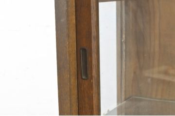 和製アンティーク　レトロな雰囲気が魅力的な古いタバコ屋の薄型ガラスケース(ショーケース、陳列棚、煙草、たばこ、Gケース、店舗什器)(R-064239)