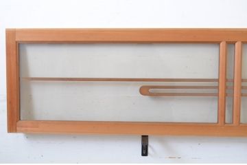 中古　ノスタルジックな雰囲気を醸し出す数寄屋のガラス欄間2枚セット(明かり取り、明り取り、建具)(R-064241)