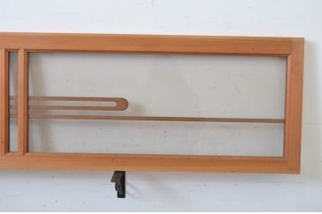 中古　ノスタルジックな雰囲気を醸し出す数寄屋のガラス欄間2枚セット(明かり取り、明り取り、建具)(R-064241)