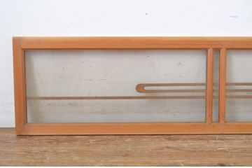 中古　ノスタルジックな雰囲気を醸し出す数寄屋のガラス欄間2枚セット(明かり取り、明り取り、建具)(R-064241)