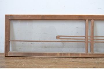 中古　ノスタルジックな雰囲気を醸し出す数寄屋のガラス欄間1枚(明かり取り、明り取り、建具)(R-064242)