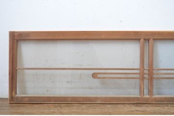 中古　ノスタルジックな雰囲気を醸し出す数寄屋のガラス欄間1枚(明かり取り、明り取り、建具)(R-064243)