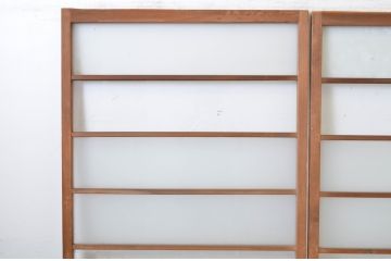 アンティーク建具　シンプルでどんなお部屋にも合わせやすいガラス戸2枚セット(引き戸)(R-064245)