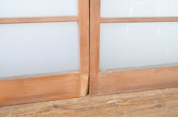 アンティーク建具　シンプルでどんなお部屋にも合わせやすいガラス戸2枚セット(引き戸)(R-064245)
