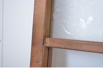 アンティーク建具　シンプルでどんなお部屋にも合わせやすいガラス戸2枚セット(引き戸)(R-064245)