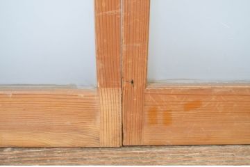 アンティーク建具　シンプルでどんなお部屋にも合わせやすいガラス戸2枚セット(引き戸)(R-064245)