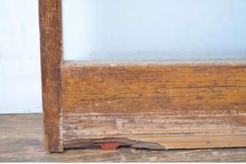 アンティーク建具　モールガラス入り　レトロな雰囲気が魅力的なガラス戸2枚セット(引き戸)(R-064246)