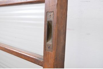 アンティーク建具　モールガラス入り　レトロな雰囲気が魅力的なガラス戸2枚セット(引き戸)(R-064246)