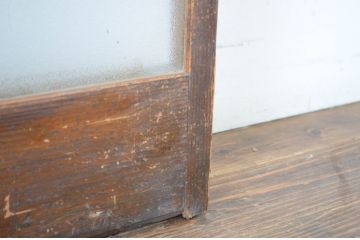 アンティーク建具　モールガラス入り　レトロな雰囲気が魅力的なガラス戸2枚セット(引き戸)(R-064246)
