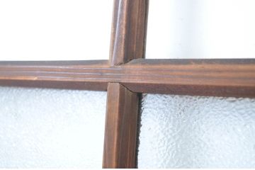 アンティーク建具　ダイヤガラス入り　レトロな雰囲気漂うガラス戸2枚セット(引き戸)(R-064247)