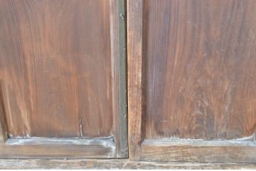 アンティーク建具　ダイヤガラス入り　レトロな雰囲気漂うガラス戸2枚セット(引き戸)(R-064247)