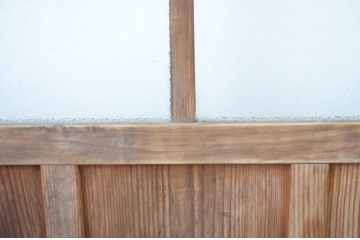 アンティーク建具　ダイヤガラス入り　レトロな雰囲気漂うガラス戸2枚セット(引き戸)(R-064247)