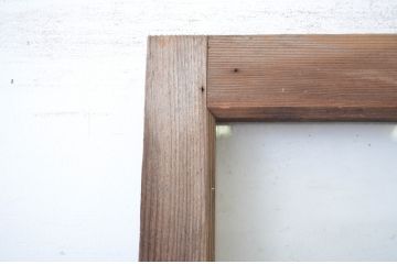 アンティーク建具　縦桟リメイク!!　レトロな空間づくりにおすすめのガラス扉1枚(ドア、木製扉)(R-064249)