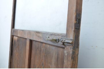 アンティーク建具　縦桟リメイク!!　レトロな空間づくりにおすすめのガラス扉1枚(ドア、木製扉)(R-064249)