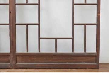 アンティーク建具　大正ロマン　レトロな空間づくりにおすすめのガラス窓2枚セット(ガラス戸、引き戸)(R-064251)