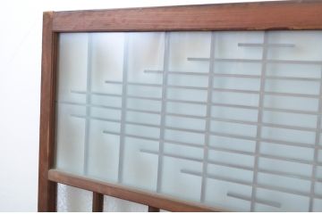 アンティーク建具　大正ロマン　レトロな空間づくりにおすすめのガラス窓2枚セット(ガラス戸、引き戸)(R-064251)