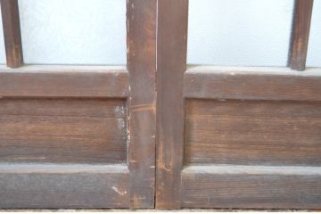 アンティーク建具　大正ロマン　レトロな空間づくりにおすすめのガラス窓2枚セット(ガラス戸、引き戸)(R-064251)
