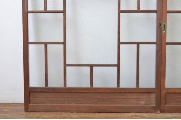 アンティーク建具　大正ロマン　レトロな空間づくりにおすすめのガラス窓2枚セット(ガラス戸、引き戸)(R-064251)