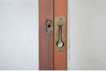 アンティーク建具　大正ロマン　レトロな空間づくりにおすすめのガラス窓2枚セット(ガラス戸、引き戸)(R-064251)