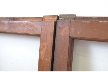 アンティーク建具　大正ロマン　レトロな雰囲気を引き立たせるガラス窓2枚セット(ガラス戸、引き戸)(R-064252)