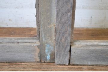 アンティーク建具　大正ロマン　レトロな雰囲気を引き立たせるガラス窓(大)2枚セット(ガラス戸、引き戸)(R-064253)