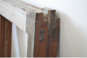 アンティーク建具　大正ロマン　レトロな雰囲気を引き立たせるガラス窓(大)2枚セット(ガラス戸、引き戸)(R-064253)