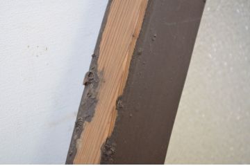 アンティーク建具　大正ロマン　お部屋のアクセントになる古い洋館の三角明り取り(明かり取り、小窓、ガラス窓)(R-064255)