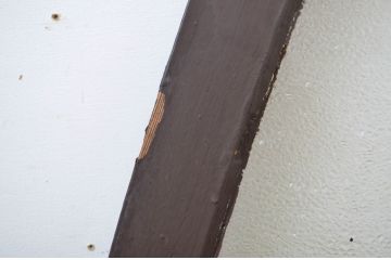 アンティーク建具　大正ロマン　お部屋のアクセントになる古い洋館の三角明り取り(明かり取り、小窓、ガラス窓)(R-064255)