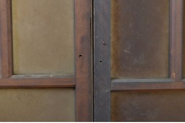 アンティーク建具　大正ロマン　ノスタルジックな雰囲気を醸し出すガラス窓2枚セット(ガラス戸、引き戸)(R-064258)