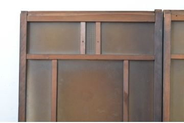 アンティーク建具　大正ロマン　ノスタルジックな雰囲気を醸し出すガラス窓2枚セット(ガラス戸、引き戸)(R-064258)