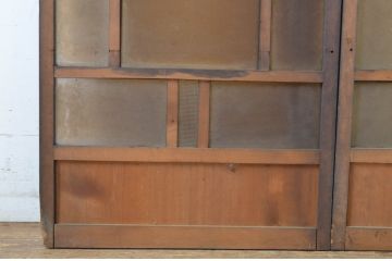 アンティーク建具　大正ロマン　ノスタルジックな雰囲気を醸し出すガラス窓2枚セット(ガラス戸、引き戸)(R-064258)