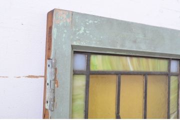 アンティーク建具　大正ロマン　レトロな雰囲気が魅力のステンドグラス窓2枚セット(明り取り、明かり取り)(R-064259)