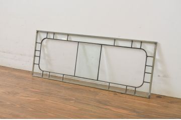 アンティーク建具　大正ロマン　上質な空間を演出するエッチングガラスのステンドグラス1枚(明り取り、明かり取り、ガラス欄間、窓、建具)(R-064260)