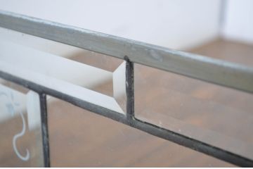 アンティーク建具　大正ロマン　上質な空間を演出するエッチングガラスのステンドグラス1枚(明り取り、明かり取り、ガラス欄間、窓、建具)(R-064260)