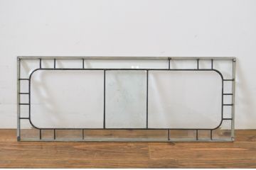 アンティーク建具　大正ロマン　上質な空間を演出するエッチングガラスのステンドグラス1枚(明り取り、明かり取り、ガラス欄間、窓、建具)(R-064260)