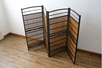 和製アンティーク　和の趣あふれる4連衝立て(衝い立て、パーテーション、つい立て、仕切り)(R-064261)