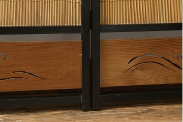 和製アンティーク　和の趣あふれる4連衝立て(衝い立て、パーテーション、つい立て、仕切り)(R-064261)