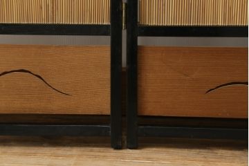 和製アンティーク　和の趣あふれる4連衝立て(衝い立て、パーテーション、つい立て、仕切り)(R-064261)