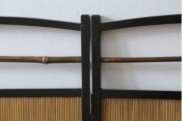 和製アンティーク　和の趣あふれる4連衝立て(衝い立て、パーテーション、つい立て、仕切り)(R-064261)