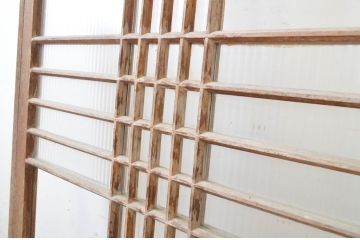 アンティーク建具　大正ロマン　レトロな雰囲気を演出するモールガラス扉1枚(ドア)(R-064262)