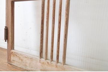 アンティーク建具　大正ロマン　レトロな雰囲気を演出するモールガラス扉1枚(ドア)(R-064262)