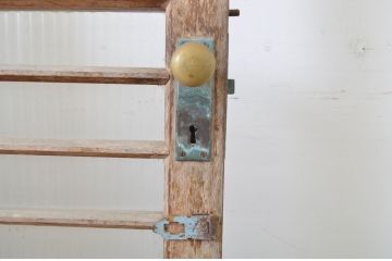 アンティーク建具　大正ロマン　レトロな雰囲気を演出するモールガラス扉1枚(ドア)(R-064262)