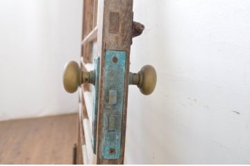 アンティーク建具　大正ロマン　レトロな雰囲気を演出するモールガラス扉1枚(ドア)(R-064262)