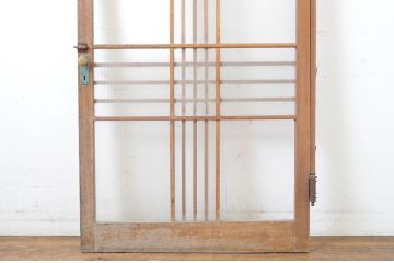 アンティーク建具　大正ロマン　レトロな雰囲気を演出するモールガラス扉1枚(ドア)(R-064262)